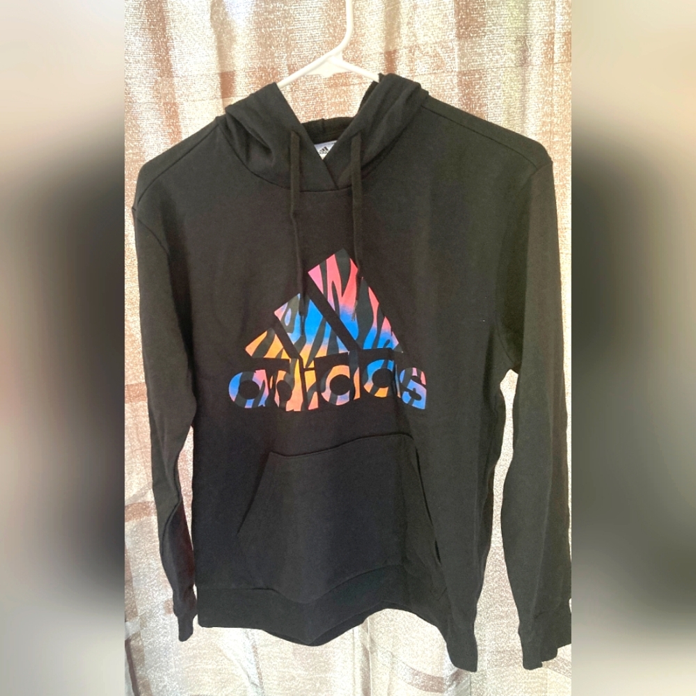 adidas Women’s Animal Print Hoodie, Black, Multicolored, Tiger, Size XS, NWT